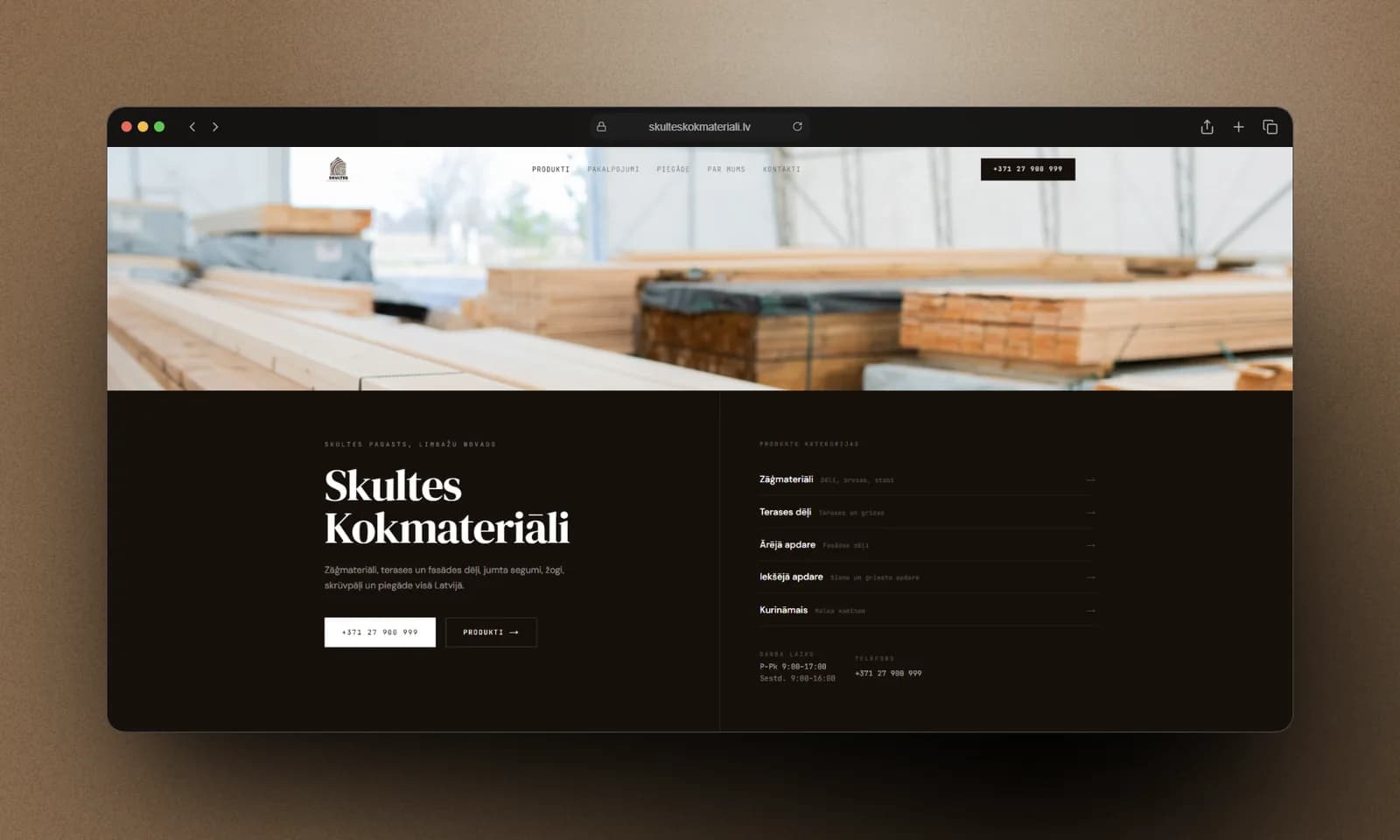 Skultes Kokmateriāli mājas lapa
